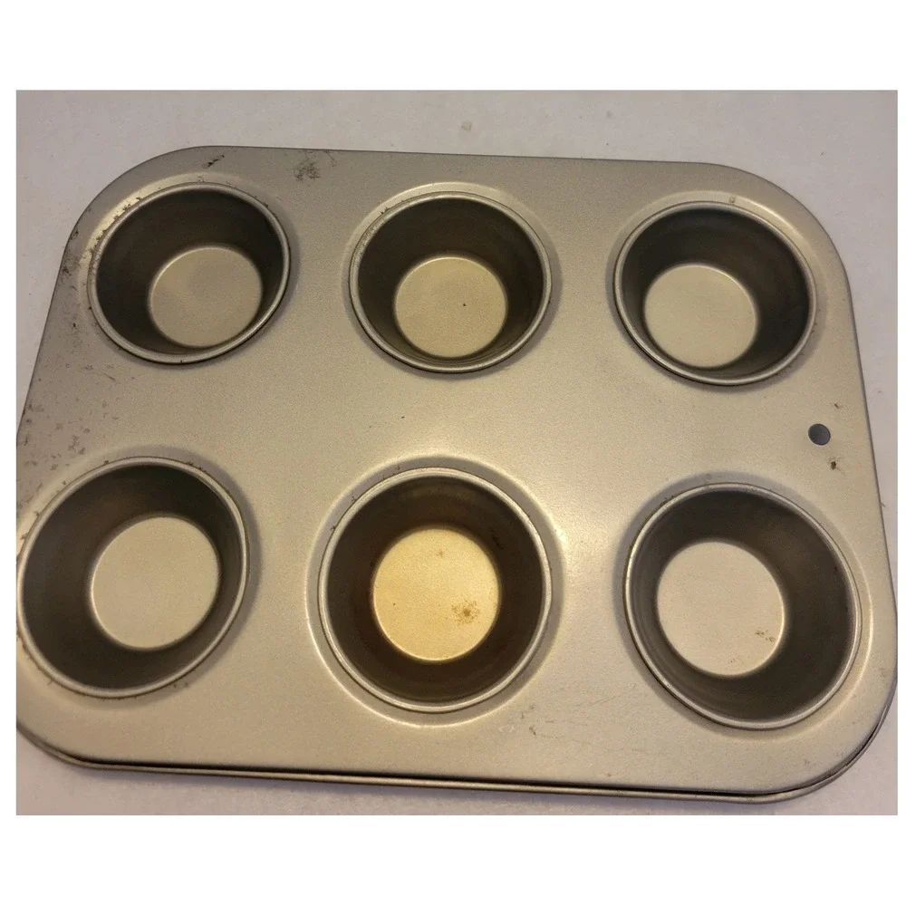 VTG Faux Muffin 6 Candle Set Mini Baking Pan Rustic‎ Cottagecore Farmhouse Decor
